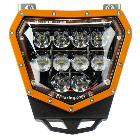 LEDヘッドライトDual.10 KTM 150-500cc 2014-2022 EXC TPI/ EXC-F/XC/XC-F 690E/SMC-R 2019-2022 only FUEL INJECTION engineオレンジ
