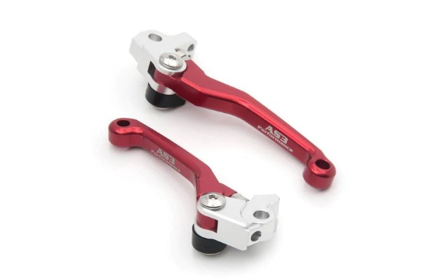 GAS GAS EC 125 200 250 300 2000-2011 + 2013-2017 AS3 FRONT BRAKE & CLUTCH FLEXI LEVERS RED
