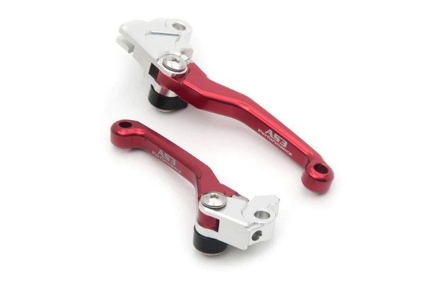 HONDA CRF 150 230 F 2003-2019 CRF 250 F 2019-2022 AS3 FRONT BRAKE & CLUTCH FLEXI LEVERS RED