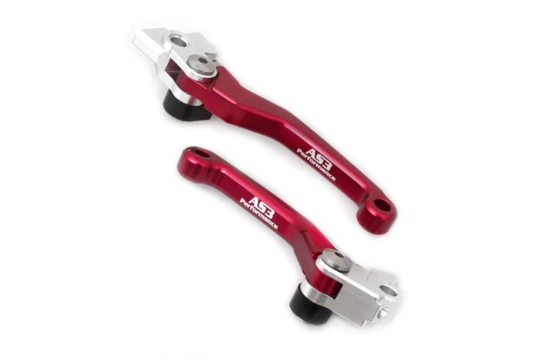 BETA 125 200 250 300 350 390 430 480 RR XTRAINER 2013-2022 AS3 FRONT BRAKE & CLUTCH FLEXI LEVERS RED